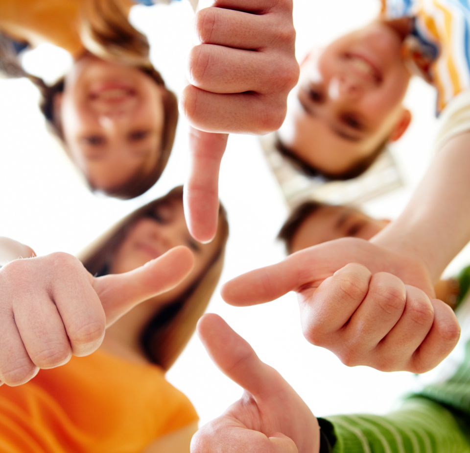 happy group friends with thumbs up%202